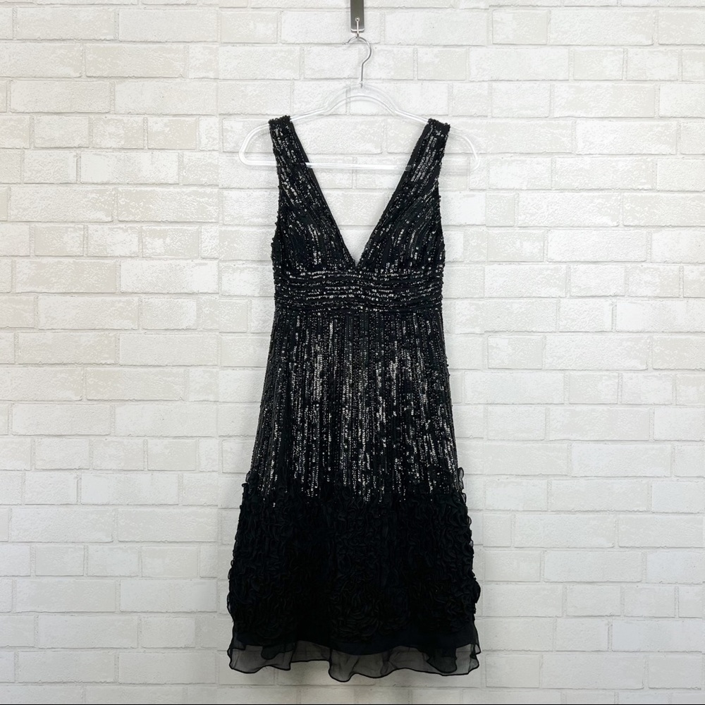 Basix Black Label Sequin Silk Black Dress